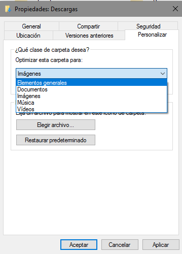 Propiedades Descargas